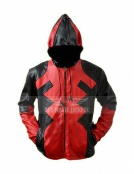Glamourous Deadpool Hoodie Leather Jacket Buymoviejackets
