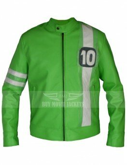 Ben 10 Alien Swarm green Leather Jacket