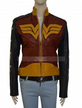 Vintage Wonder Woman Costume Leather Jacket