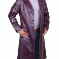 TV Series Suicide Squad Joker Leather Purple Coat 2